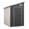 Metall-Gartenhaus 213 × 130 × 190 cm mit Pultdach, Tür und Lüftungsgitter in Anthrazit/Hellgrau