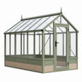 Freistehendes Gewächshaus aus Aluminium und Glas, 300 × 200 × 260 cm, Grün/Transparent/Beige