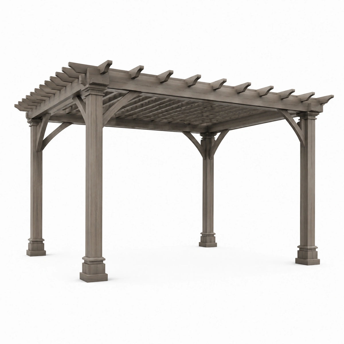 Freistehende Holzpergola 360 × 360 × 240 cm Grau mit offenem Lattendach