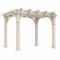 Klassische Holzpergola 300 × 300 × 230 cm mit offenem Lamellendach, Cremeweiß