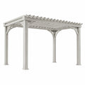 Weiße Holzpergola mit offenem Lamellendach, 400 × 300 × 240 cm