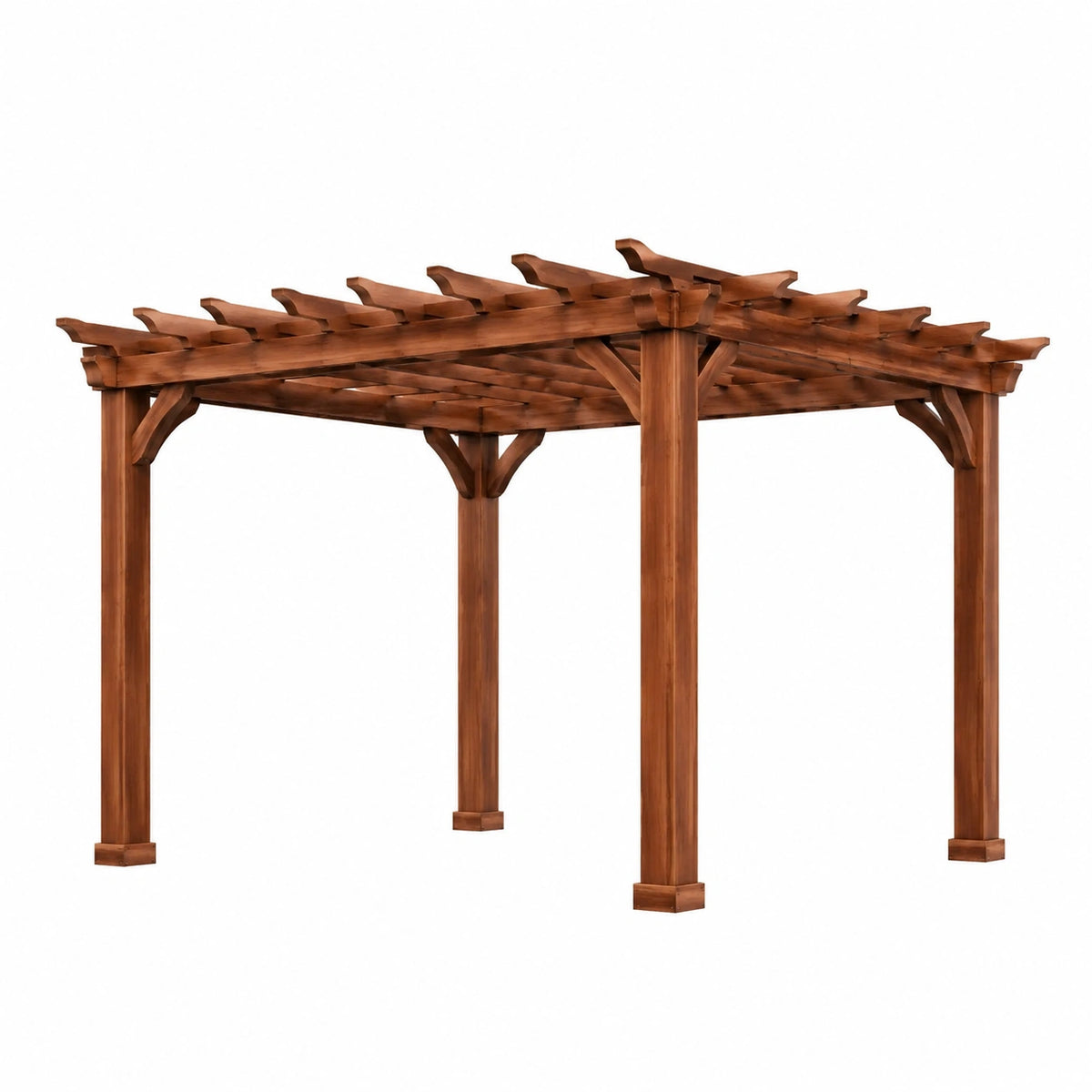 Freistehende Holzpergola Braun 300 × 300 × 230 cm mit offenem Lamellendach