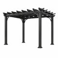 Metall-Pergola 300 × 300 × 230 cm mit offenem Lamellendach, Schwarz