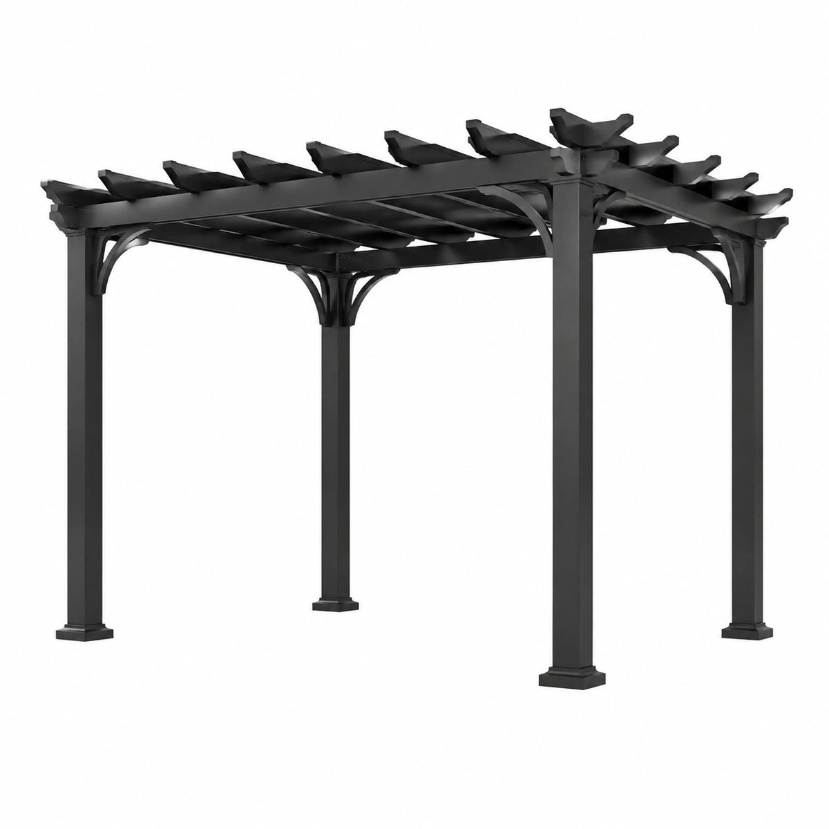 Metall-Pergola 300 × 300 × 230 cm mit offenem Lamellendach, Schwarz